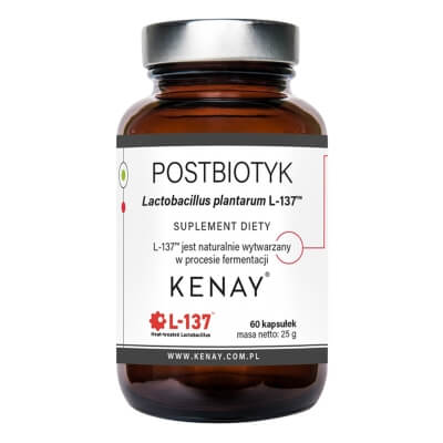 Kenay Postbiotyk Lactobacillus Plantarum L-137 Suplement diety 60 kapsułek
