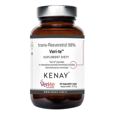 Kenay Trans-Resveratrol 98% Veri-te Suplement diety 60 kapsułek