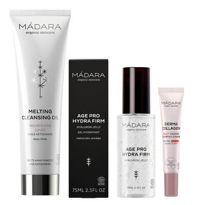 Madara Melting Cleasing Oil + Age Pro Hydra Firm + Derma Collagen Night Source ZESTAW Topniejący olejek oczyszczający 100 ml + Nawilżający żel z kwasem hialuronowym 75 ml + Krem na noc 15 ml