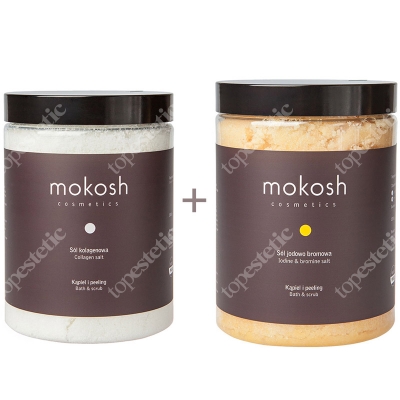 Mokosh Collagen Salt + Iodyne &amp; Bromine Salt ZESTAW Sól kolagenowa 1 kg + Sól Jodowo bromowa 1,2 kg