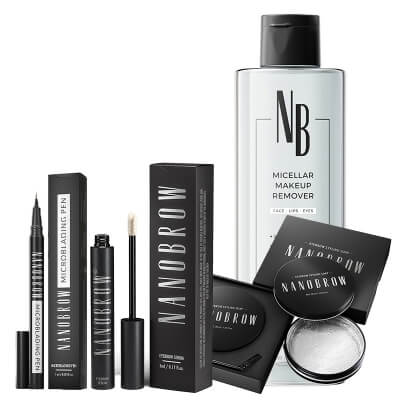 Nanobrow Eyebrow Styling Set ZESTAW Odżywka do brwi 5 ml + Żelowe mydło do stylizacji brwi 30 g + Płyn micelarny 200 ml + Precyzyjny pisak do brwi 1 ml