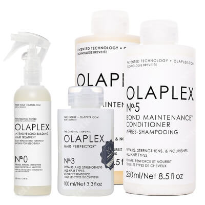 Olaplex Hair Care Set ZESTAW Kuracja rekonstruująca 155 ml + Odżywka 100 ml + Szampon 250 ml + Odżywka 250 ml