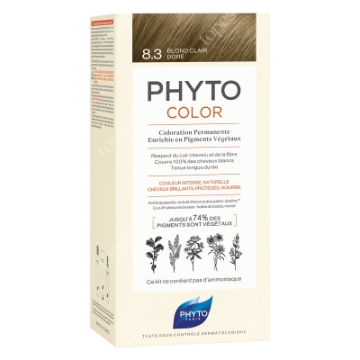 Phyto Hair Dye Farba do włosów - jasny złoty blond (kolor 8.3 Blond Clair Dore) 1 szt