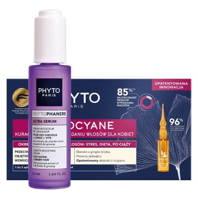 Phyto Stronger Hair Boost Set ZESTAW Kuracja przeciw okresowemu wypadaniu włosów dla kobiet 12x 5 ml + Serum stymulujące wzrost włosów 50 ml