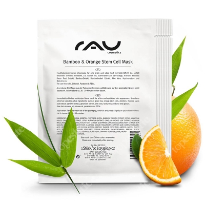 RAU Cosmetics Bamboo &amp; Orange Stem Cell Mask Nawilżająca maska w płacie 10x25 g