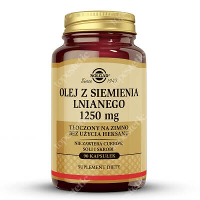 Solgar Olej z Siemienia Lnianego 1250 mg (tłoczony na zimno bez użycia heksanu) 90 kapsułek
