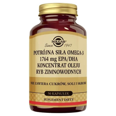 Solgar Potrójna siła omega-3 1764 mg EPA/DHA 50 kapsułek