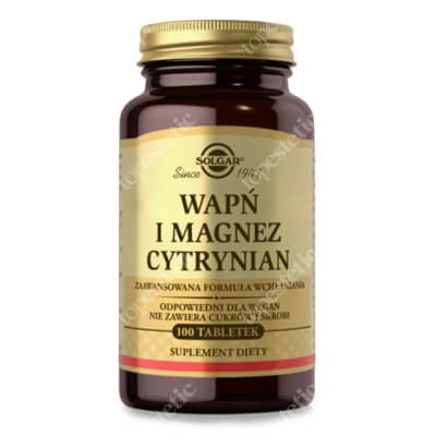 Solgar Wapń i Magnez Cytrynian Zaawansowana formuła wchłaniania 100 tabletek