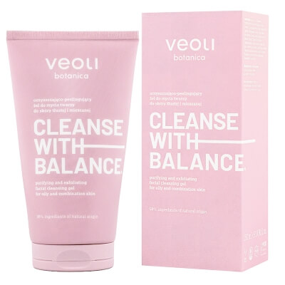 Veoli Botanica Cleanse with Balance Oczyszczająco-peelingujący żel do mycia twarzy do skóry tłustej i mieszanej 150 ml