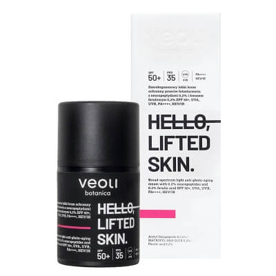 Veoli Botanica Hello, Lifted Skin SPF 50+,PA++++ Szerokopasmowy lekki krem ochronny UVA, UVB,HEV/IR 50 ml