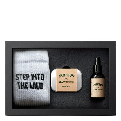Zew For Men Nieokiełznany Drwal Jameson Original ZESTAW Olejek do brody 30 ml + Balsam do brody 80 ml + Skarpetki 1 para