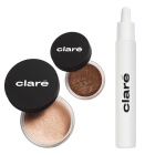 Clare Matcha Latte + Btx + Brightening and Anti Aging 20 % Vitamin C Serum ZESTAW Cień do powiek (kolor Matcha Latte 932) 1,3 g + Puder rozświetlający (kolor Btx 32) 2,5 g + Serum z wit. C 10 ml