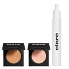 Clare Nut + Powder Pink + Brightening and Anti Aging 20 % Vitamin C Serum ZESTAW Prasowany puder brązujący (Nut 11) 8 g + Róż prasowany do policzków (Powder Pink 731) 8 g + Serum z wit. C 10 ml