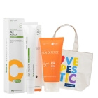 Innoaesthetics Sun Defense SPF 50+ + Age Rescue 24H Cream + Torba Plażowa ZESTAW Krem przeciwsłoneczny 60 g + Wygładzający krem na noc z retinolem i witaminą C 50 g + Torba 1 szt