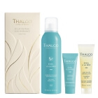 Thalgo Skin Radiance Discovery Face ZESTAW Odświeżający peeling 15 ml + Rewitalizująca mgiełka morska 150 ml + Oczyszczający żelowy olejek do demakijażu 30 ml